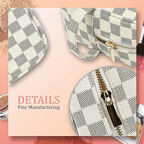 LIVISTA Makeup Cosmetic Bag Organizer Multifunction Portable Toiletry Case Jewelry Bags for Women and Girls (Cream) 4 LIVISTA Makeup Cosmetic Bag Organizer Multifunction Portable Toiletry Case Jewelry Bags for Women and Girls (Cream)