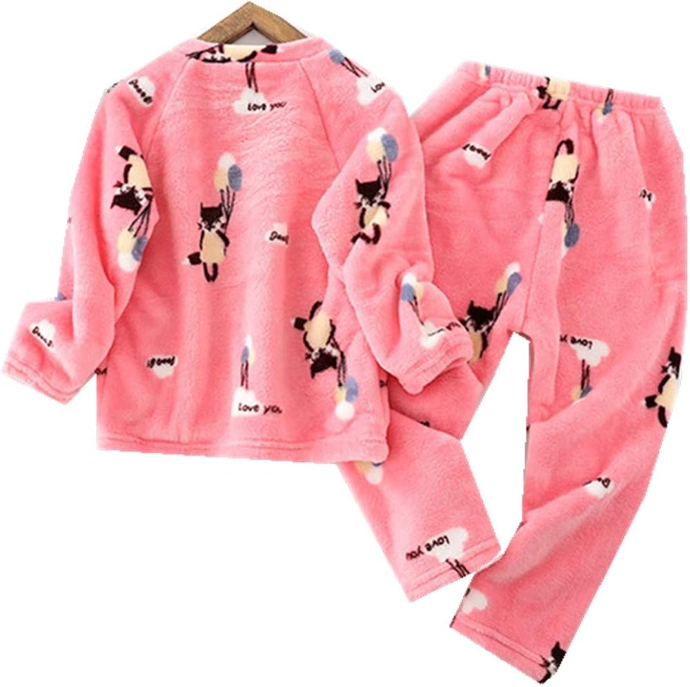 Flannel Kids Pajamas Sets Sleepwear Print Baby Girls Boys Nightwear