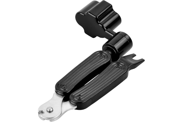 volumoon 3-in-1 Guitar String Winder and Cutter, Guitar Bridge Pin Puller Multifunctional, Black Guitar String Cutter, Guitar