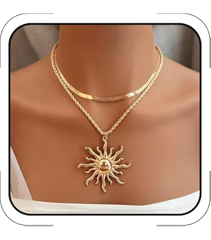 Amazon.com: KZX Amber Sun Necklace S925 Sterling Silver Sun