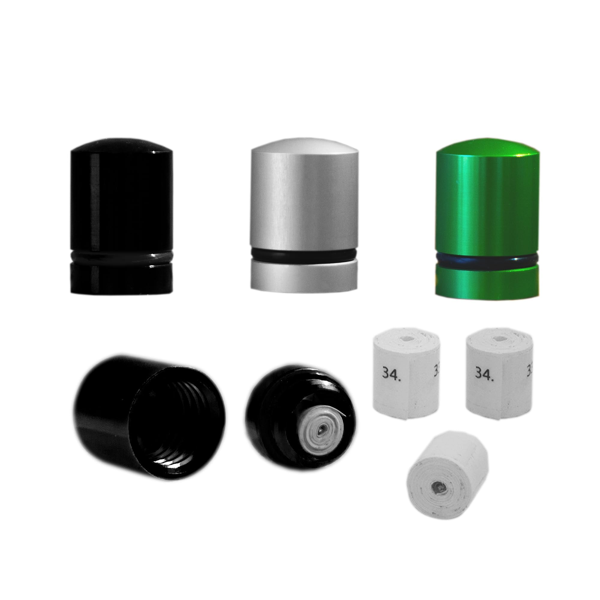 Photo 1 of Magnetic Nano Geocache Micro Containers 4 Pack Log Rolls Waterproof Micro Cache Sneaky Camo - Black Silver Camo Pack Set & 4 Waterproof Paper Log Rolls included