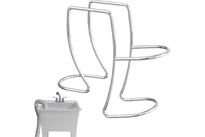 CC LOT 304 Stainless Steel Washer Drain Hose Holder, Adjustable Clamp Hook, Fits All Tub Hose