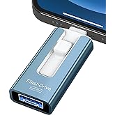 256GB USB Flash Drive for Phone and Pad, Photo Stick High Speed External USB Thumb Drives Photo Storage Memory Stick for Save More Photos and Videos (Blue, 256GB)