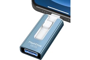 256GB USB Flash Drive for Phone and Pad, Photo Stick High Speed External USB Thumb Drives Photo Storage Memory Stick for Save More Photos and Videos (Blue, 256GB)