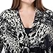 Chicwe Women's Plus Size Leopard Printed Casual Blazer Jacket - Waterfall Open Front Ivory 2XL