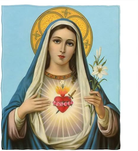 Amazon Com Moslion Soft Cozy Throw Blanket Jesus Catholic Christian Religious Gift Holy Miraculous Virgin Mary Fuzzy Warm Couch Bed Blanket For Adult Kids Polyester 50 X 60 Inches Home Travel Camping Applicable Home Kitchen