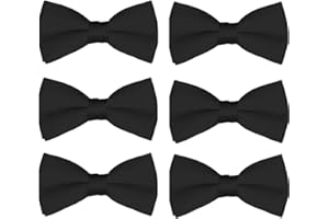 FOMANN Boys Wedding Bow Tie 6 Pack Children Chorus Pre-Tied Bowties Kids Tuxedo Solid Ties