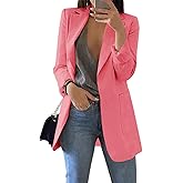 Cnkwei Womens Casual Blazers Open Front Long Sleeve Lapel Collar Work Office Jacket