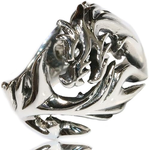 Amazon Co Jp シルバー925 指輪 リング ドラゴン 龍 竜 シルバー ゴシック シルバーアクセサリー ジュエリー