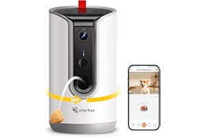 OLKIEQZ Pet Camera Dog Treat Dispenser: 2K Video Two Way Audio 360 Automatic Tracking for Cat Dogs - 5g WiFi Remote View and 