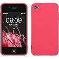 kwmobile Case Compatible with Apple iPhone 4 / 4S Case - Soft Slim Protective TPU Silicone Cover - Neon Pink