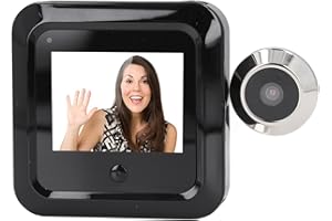 FOCKETY Digital Door Viewer, 2.4in Screen Monitor 0.3MP Camera 120 Degree Wide Angle Front Door Peephole Camera, Home Visual Doorbell Digital Peephole Viewer for Home Security System