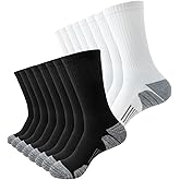 JOYNÉE 8 Pairs Mens Athletic Crew Socks Cushion Running Work Breathable Outdoor Socks for Men