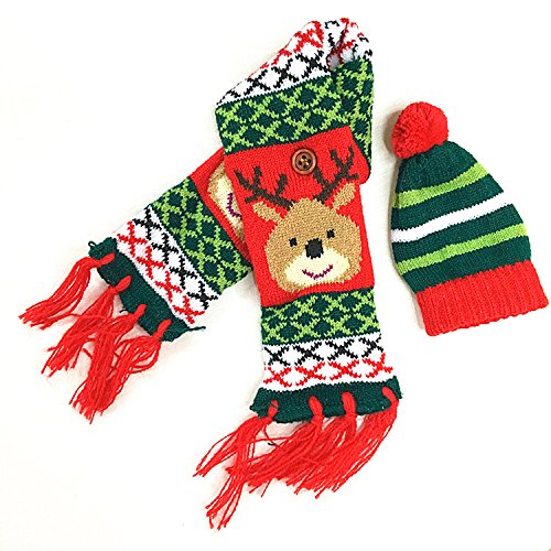 Christmas Wine Bottle Cover, Christmas Scarf Wine Bottle Ugly Sweater Covers with Beanie for Xmas Decoration Party by DomeXmas