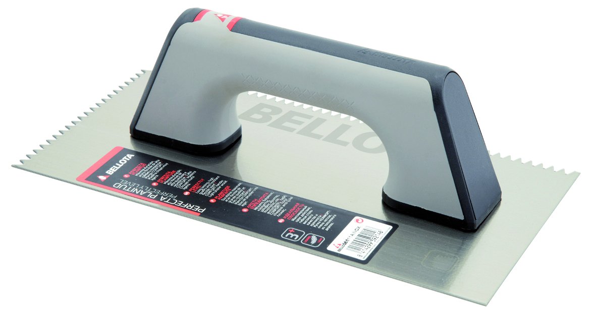 Bellota 5871-00 BIM Triangle Tooth Smoothing Trowel, (Bi-Material Handle)