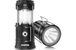 2023 Upadte Solar Lantern Flashlights Charging for Phone, USB Rechargeable Led Camping Lantern, Collapsible & Portable for Emergency, Hurricanes, Power Outage, Storm (JMADENQ-002)