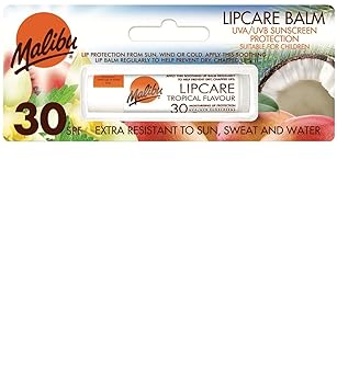 Malibu Tropical Flavour Lip Balm with SPF 30,4g for Women and Men