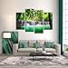 Cao Gen Decor Art-S45738 4 Panels Wall Art Beautiful Waterfall Prints Green Forest Nature Stretched and Framed Canvas Paintings Stream Water Landscape for Home Decorations Wall Decor Artwork