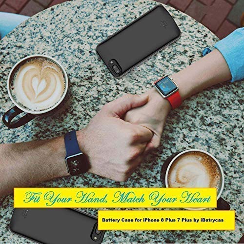 iPhone 7 Plus / 8 Plus Battery Case, Slim Charger Power Case Headphone Support with 5500mAh for iPhone 5.5-inch, Best Portable Smart External Protective Battery Case iBatrycas (Black)