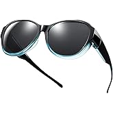 Br'Guras Polarized Oversized Fit over Sunglasses Wear over Glasses for Women Men Driving Riding