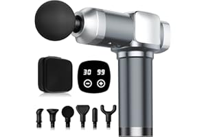 CAMEFER Deep Tissue Massage Gun, Portable Percussion Electric Muscle Massager for Pain Relief, Handheld Massagers with 30 Speeds & 6 Attachments for Back and Neck, Gifts for Men Women