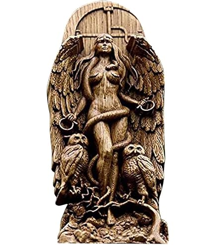Dryad Design Göttin Lilith Statue Holzoptik