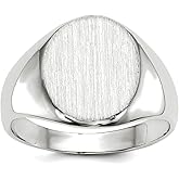 JewelryWeb 14k White Gold Polished Signet Ring Size 6 Ring for Women