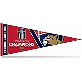 Rico Industries NHL Hockey Florida Panthers 2024 Stanley Cup Champions 12" x 30" Felt Wall Décor Pennant - Great for Home/Bed Room/Man Cave Décor