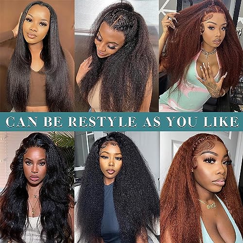 Kinky Straight Clip in Hair Extensions Real Human Hair for Black