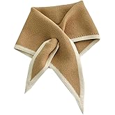 Caissip Knitted Triangle Scarf for Women Y2K Fashion Neckerchief Decoration Shawl Wraps Cape Soft Warm Scarves Neck Warmer