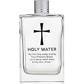 Needzo Large Glass Holy Water Bottle with Cross and Prayer - 4-1/2