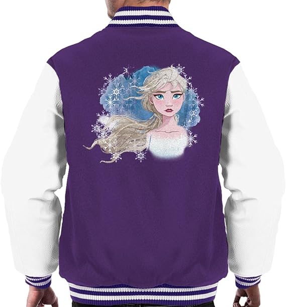 Disney Frozen II ELSA Snowflake Snow Queen Men's Varsity Jacket
