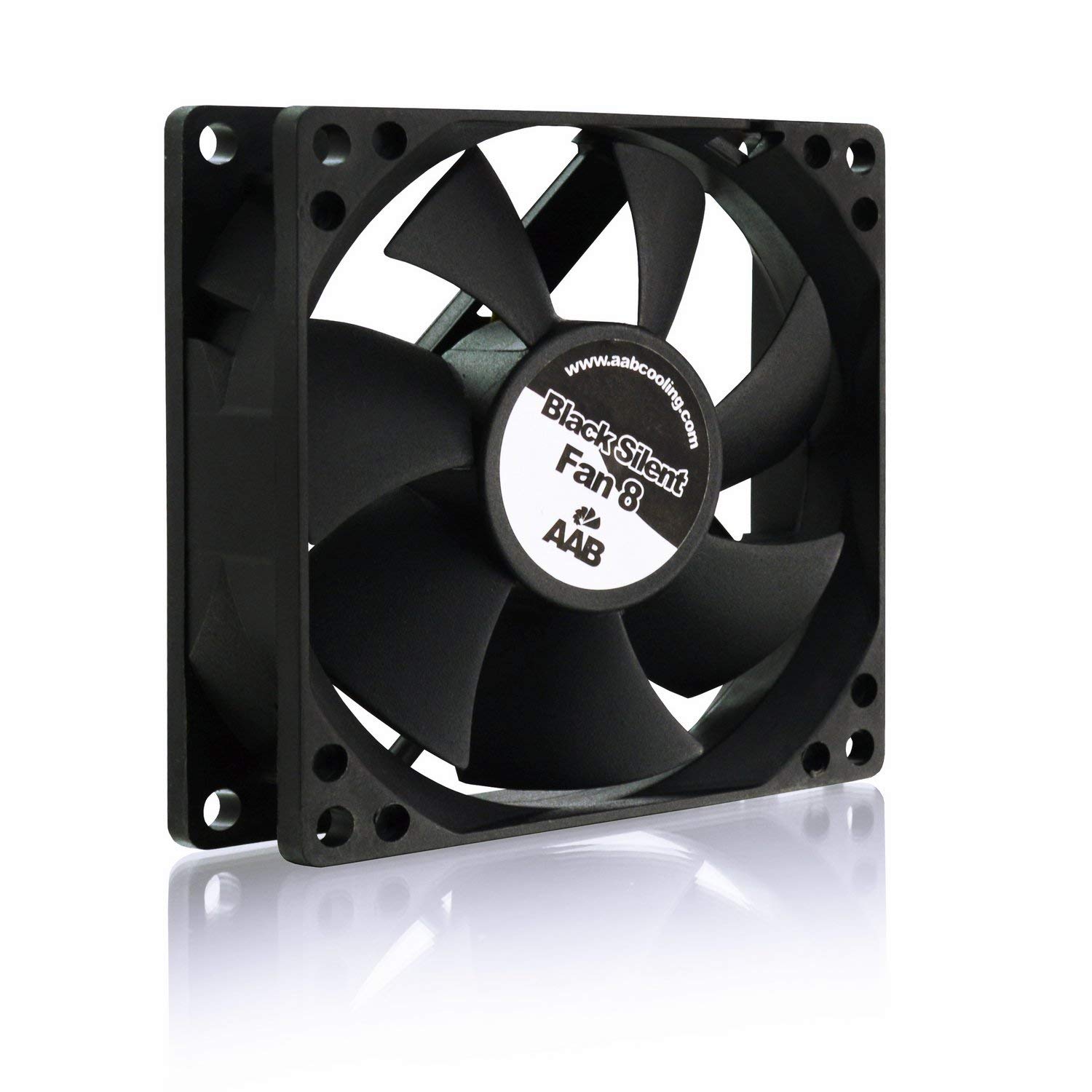 AABCOOLING Black Silent Fan 8 - Silent and Efficient 80mm Fan with 4 Anti-vibration Pads, 8cm Fan, Cool Air Fans, 12V Fan, Silent PC Fan, Case Fan 15.6 dB(A), 30 CFM, 2000 RPM
