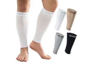 EVOPLECI 20-30mmHg 1 Pair Calf Compression Sleeve Men and Women Wide Brace for Leg Support Shin Splint Pain Relief