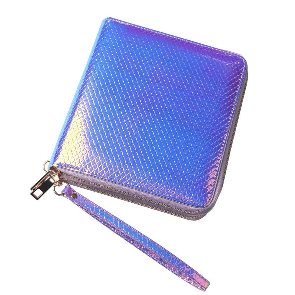 FingerAngel 120 Slots Nail Stamping Plate Holder Case Laser Style Rectangular Manicure Nail Art Plate Organizer with Double Zipper