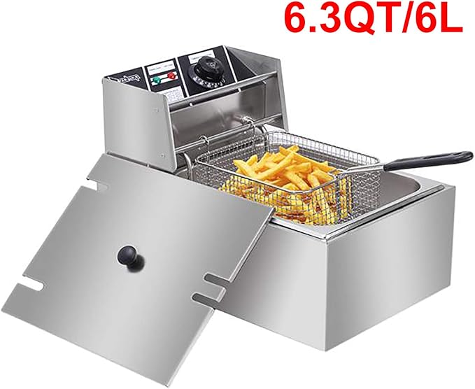 Hopekings Deep Fryer, Stainless Steel Deep Fat Fryer with Removable