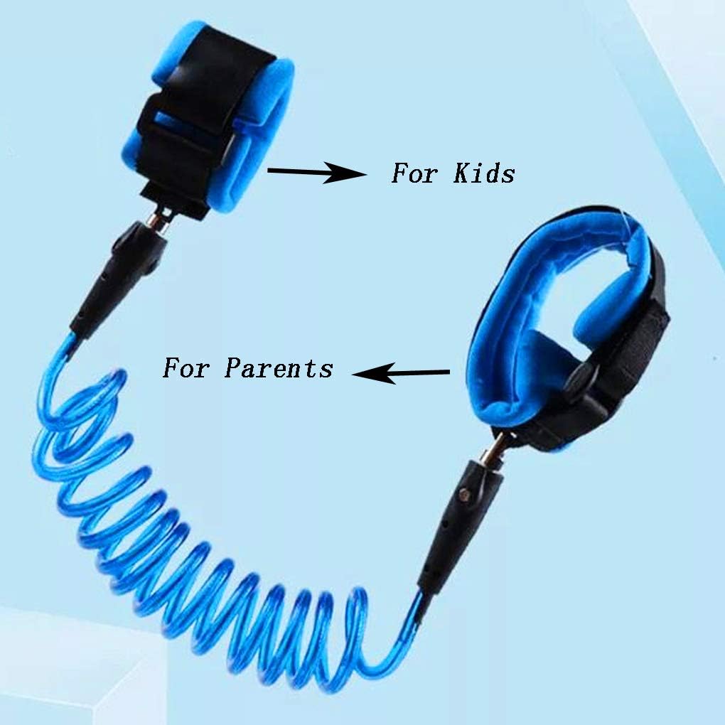 2 5m Anti Perdu Enfant Barcelet Laisse Enfant Poignet De 360 Rotation Harnais De Securite Bracelet Anti Perte Confortable Pour Bebe Bleu Amazon Fr Bebes Puericulture