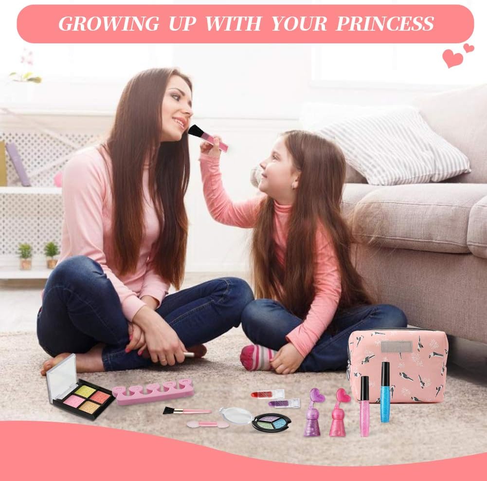 HOUS IDEAS Kids Makeup Kit for Girls with Cosmetic Bag, Girls Toys for 3 4 5 6 7 8 Year Old Gifts: Toys & Games