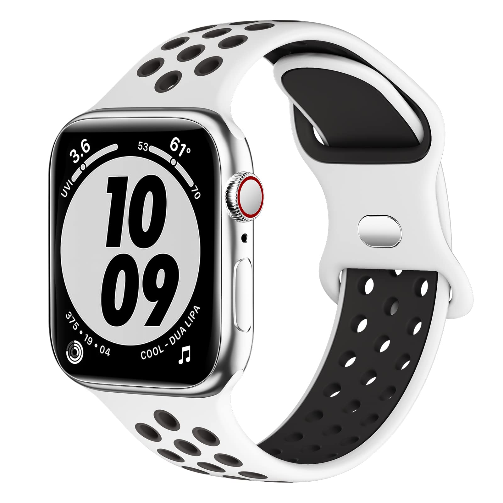Higgs Sport Strap Compatible with Apple Watch Strap 44mm 45mm 46mm 42mm 49mm 40mm 38mm 41mm, Breathable Silicone Double Hole Band for iWatch Strap Series 11 10 9 8 7 6 5 4 SE Ultra 3 2 1 — image 1
