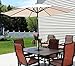Sunnydaze Solar Powered LED Lighted Patio Umbrella with Tilt & Crank, 9 Foot, Beige
