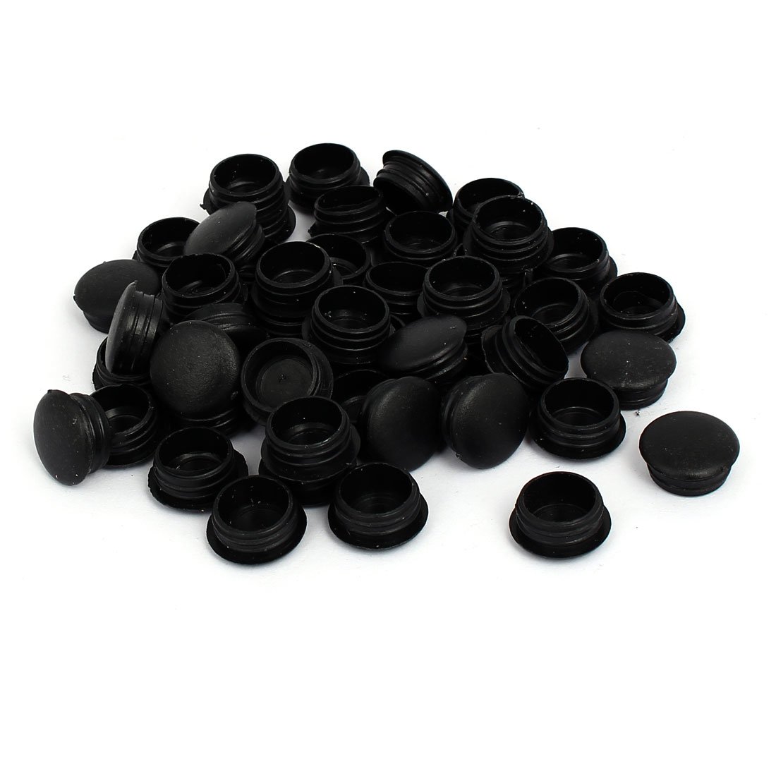 sourcing map 15mm Dia Plastic Thread Design Screw Cap Covers Hole Lids Black 50pcs