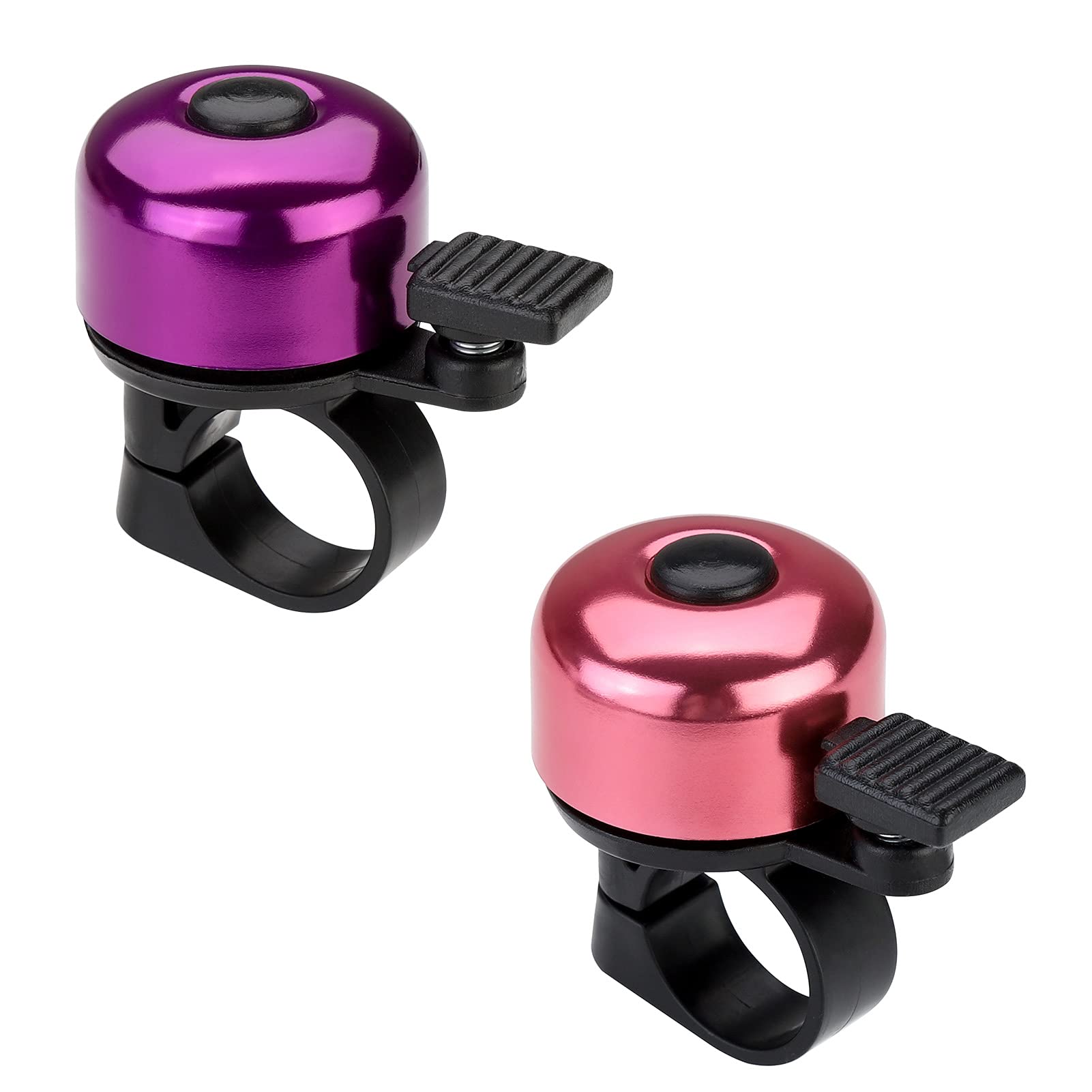 Paliston Bike Bell Bicycle Bell Crisp Sound for Adults Kids Boys Girls Purple & Pink — image 1