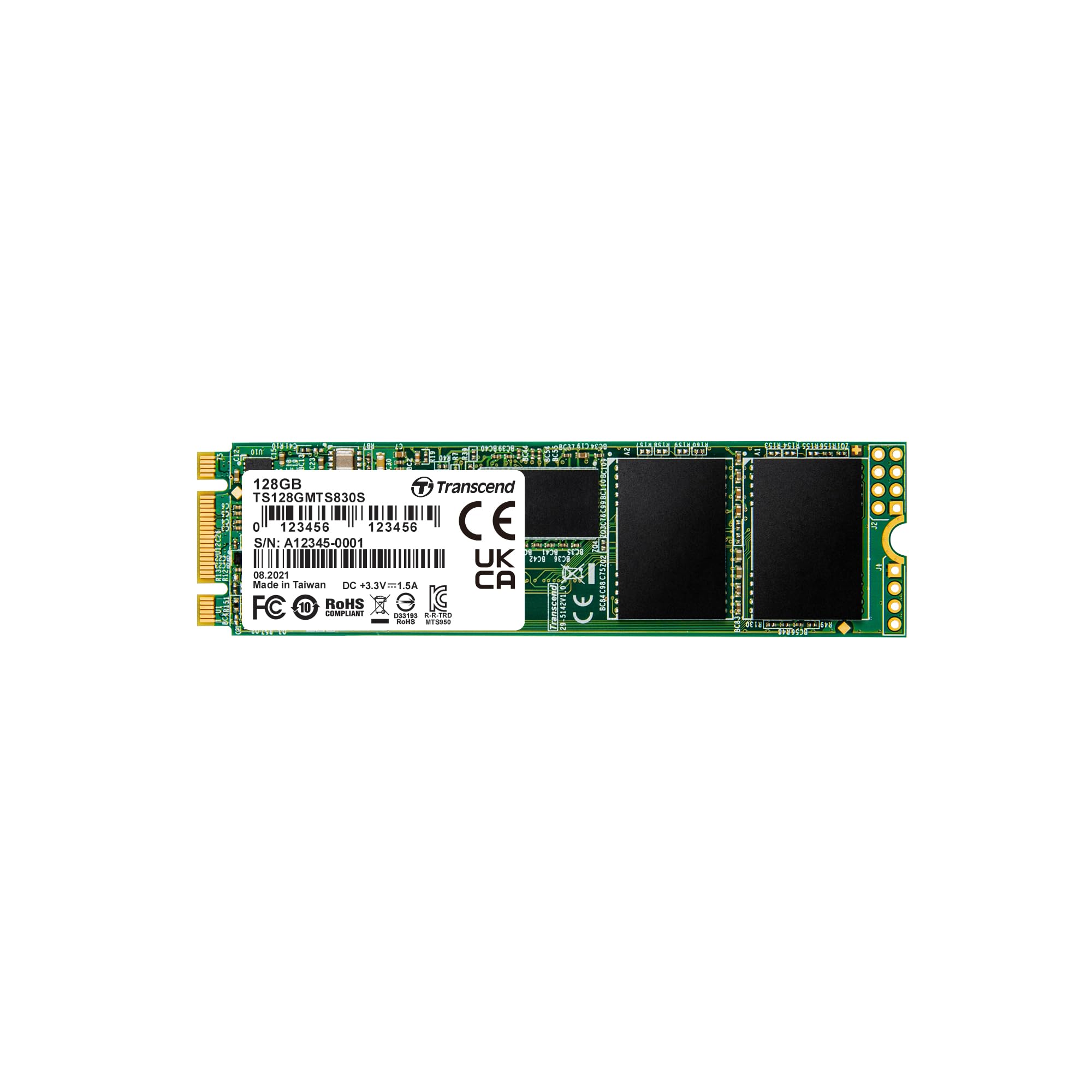 Transcend MTS830S 128GB M.2 2280 SATA III 6Gb/s SSD, Read/Write up to 560/350 MB/s with DRAM Cache for Ultrabooks& Lightweight Notebooks TS128GMTS830S