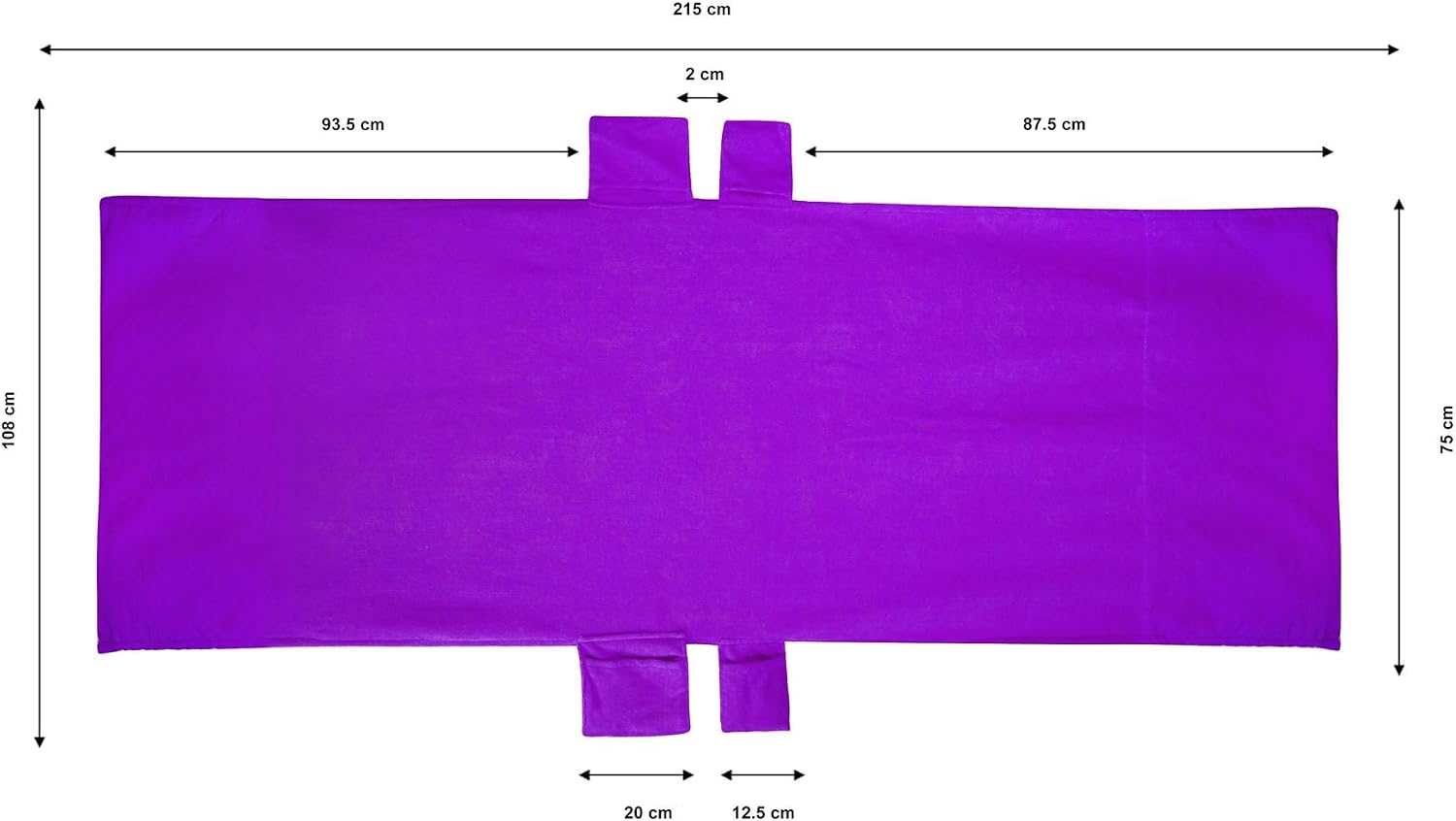 Vinsani Sun Lounger Beach Towel Carry with Pockets Bag for Holiday Summer Garden - Purple - Image 4