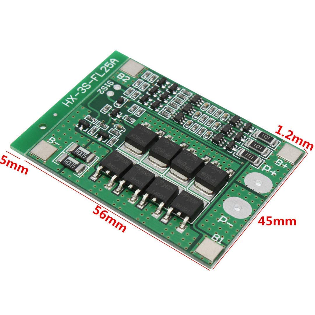 Youmile 2PACK PCB Protection Board 25A 3S 11.1V 12.6V Li-ion 18650 Lithium Battery Charger PCB BMS Protection Board Lipo Cell Module with Balance Charging For Current Drill Motor - Image 5