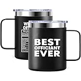 kwsnatel Best Wedding Officiant from Bride Groom | Anniversary Wedding Officiant Gift Insulated Coffee Cup | 12oz with Handle and Lid 304 Stainless Steel Camping Travel Thermal Mugs - Black