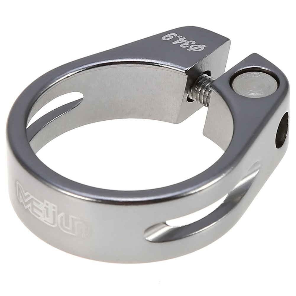 Bicycle Seatpost Clamp, Bicycle Quick Release Clamp 34.9mm Aluminum Alloy Bicycle Seat Tube Clip for 12/30.8/31.6mm Seatpost(Grey)