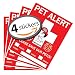 Pet Alert Sticker ● "5 x 4" inches ● 4 Pack ● Pet Safety ● Pet Alert ● In Case of Fire ● Pet Rescue Sticker ● Pet Inside Sticker ● Pet Alert Window Cling ● Dog Cat Bird Rescue Sticker ● Save Our Pets
