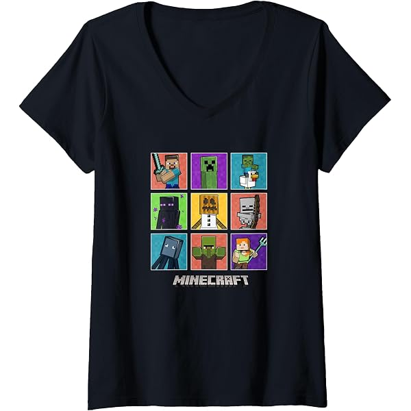 T-Shirt Minecraft Group Shot Funtage - T-Shirt Officiel Minecraft Pour Fans