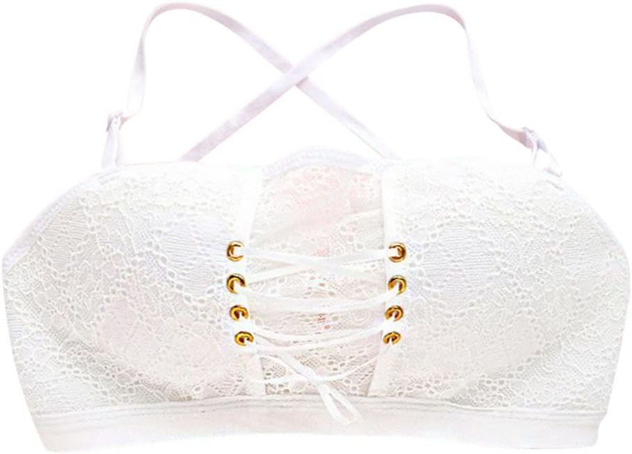 Loveble Bra Bralette Push up Strapless/Cross Back Strap/Halter Neck Lace Wireless Half Cup Multi-Wearing-for Vest Off Shoulder Sleeveless